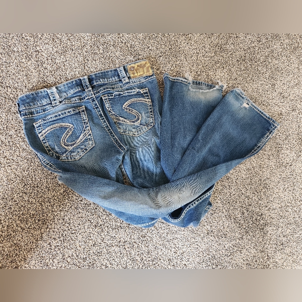 Silver Twisted Bootcut Jeans